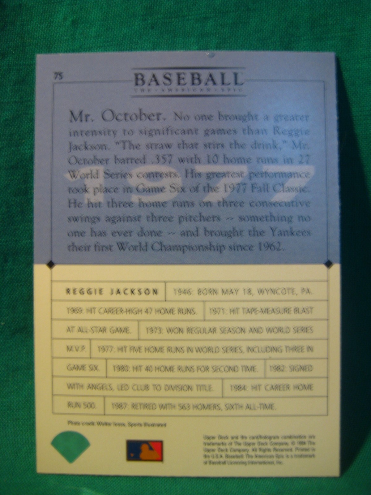1994 Upper Deck Ken Burns' BaseballThe American Epic 75 Reggie