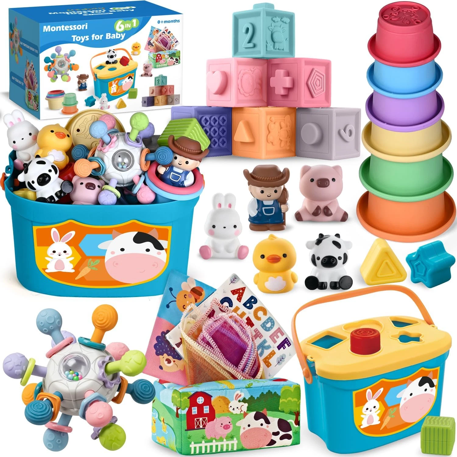 Baby Toys 6-12 Months, 6 in 1 Montessori Toys for 1 Year Old, Soft Infant Sensor
Opens in a new wind