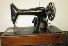 Antique 1918 Singer Sewing Machine SN# f8371991 Bent Wood Case Works well