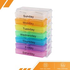 Travel Detachable Reminder Daily Am PM Weekly Pill Box Case New
