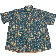 Dixxon Seaside Limited Edition Size 5xl Ship Axe Skull Blue Shirt