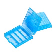4 x AA/AAA Battery Storage Case Holder Organizer Box Blue 2Pcs