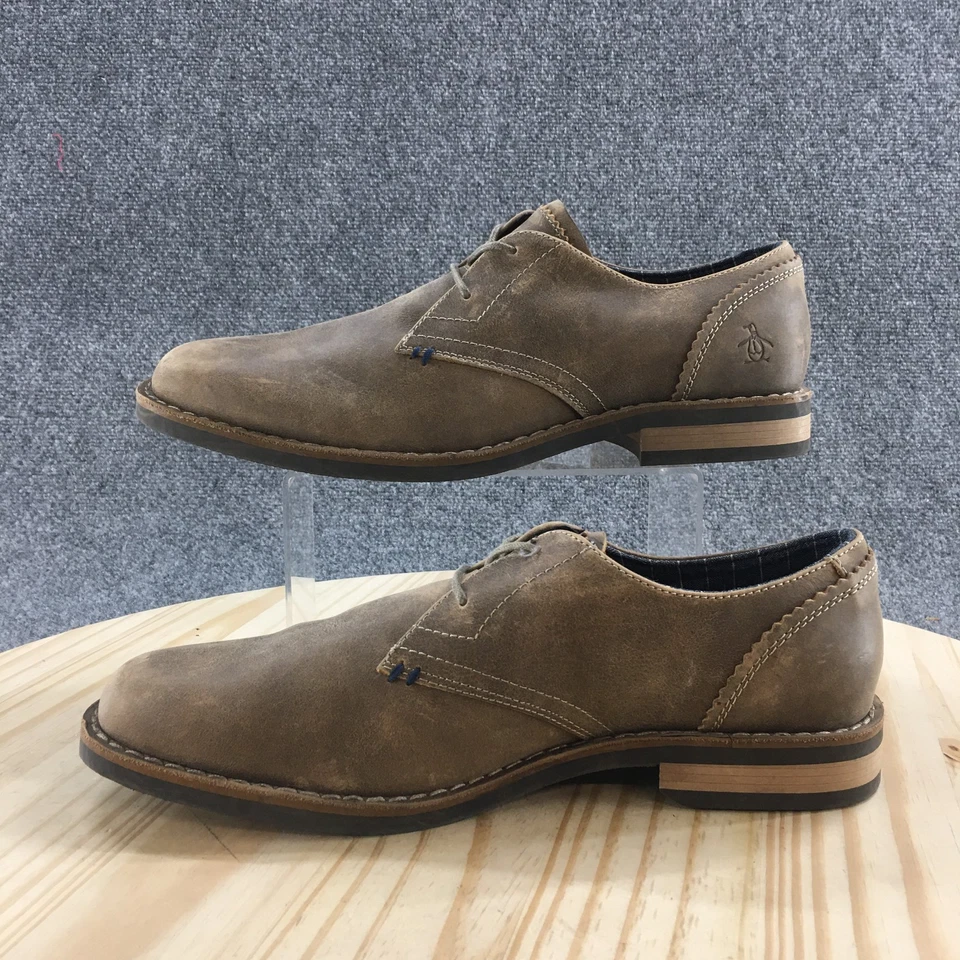 Zapatos de vestir originales Penguin para hombre 10,5 Willie OP Oxford cuero marrón con cordones Foto 2 de 4