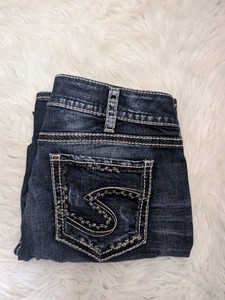 SIZE W32 L30 SILVER SUKI Med Wash Jeans INVPV4129
