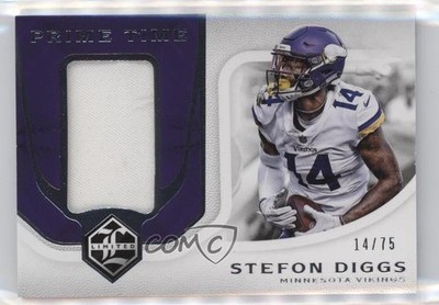 2018 Panini Limited Prime Time Swatches Silver Spotlight 14/75 Stefon Diggs 1j2