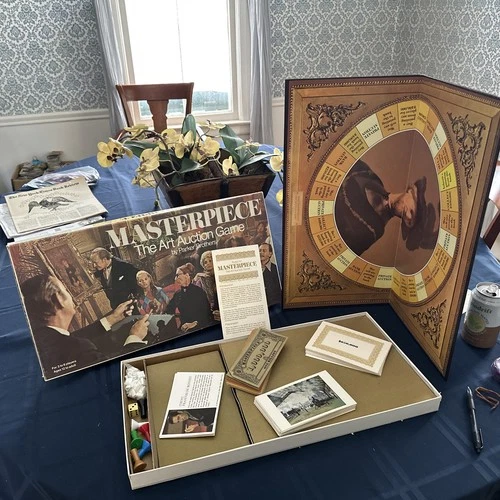 VINTAGE 1970 MASTERPIECE ART AUCTION BOARD GAME 100% COMPLETE - PARKER BROTHERS
