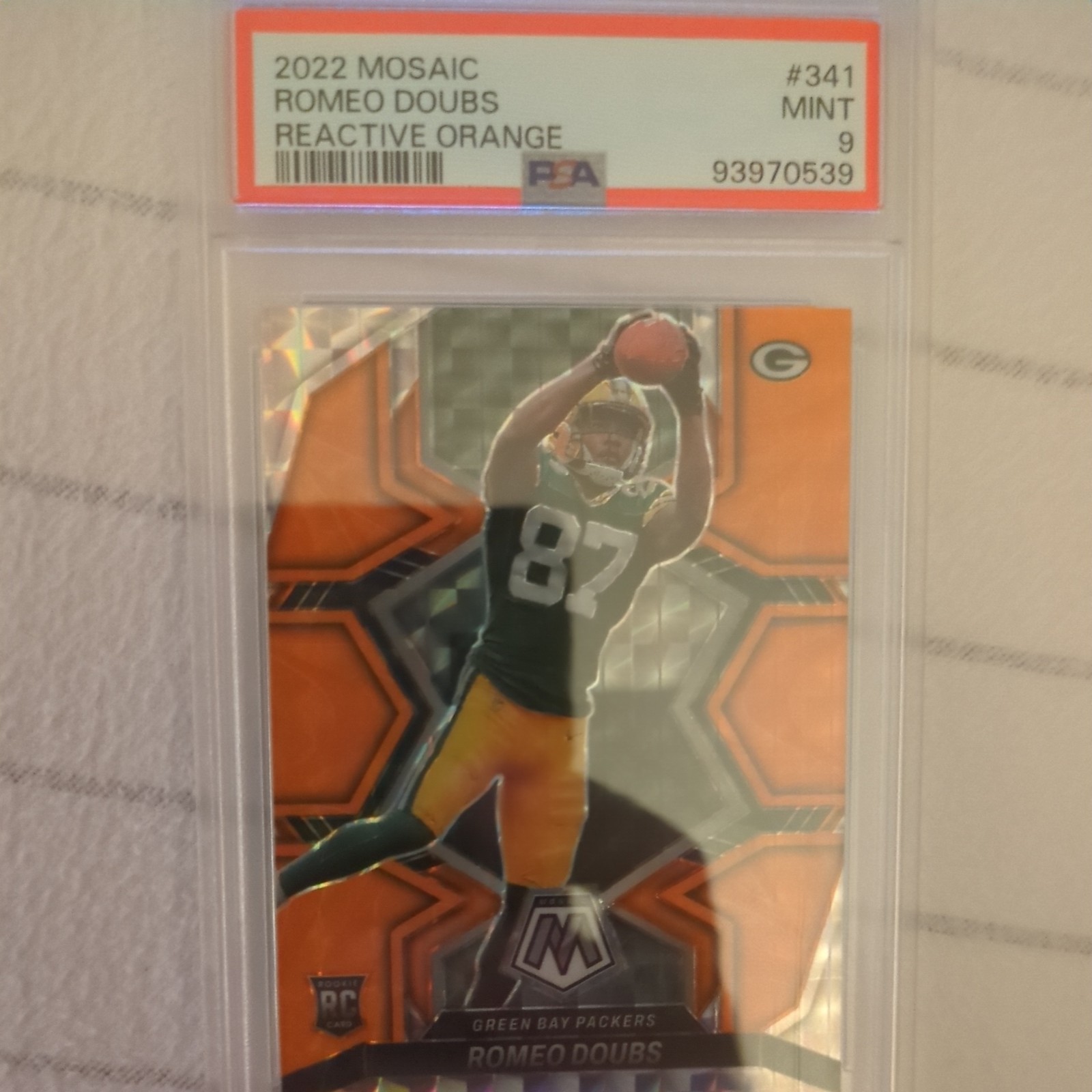 Romeo Doubs Panini Mosaic #341 Orange Reactive