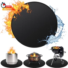 36'' Fire Pit Mat for Solo Bonfire, Double-Sided Fireproof under Grill Mat Deck