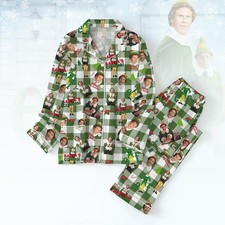 Elf Christmas Pajamas Santas Coming Pajamas Set Christmas Movie Buddy Xmas Pajam