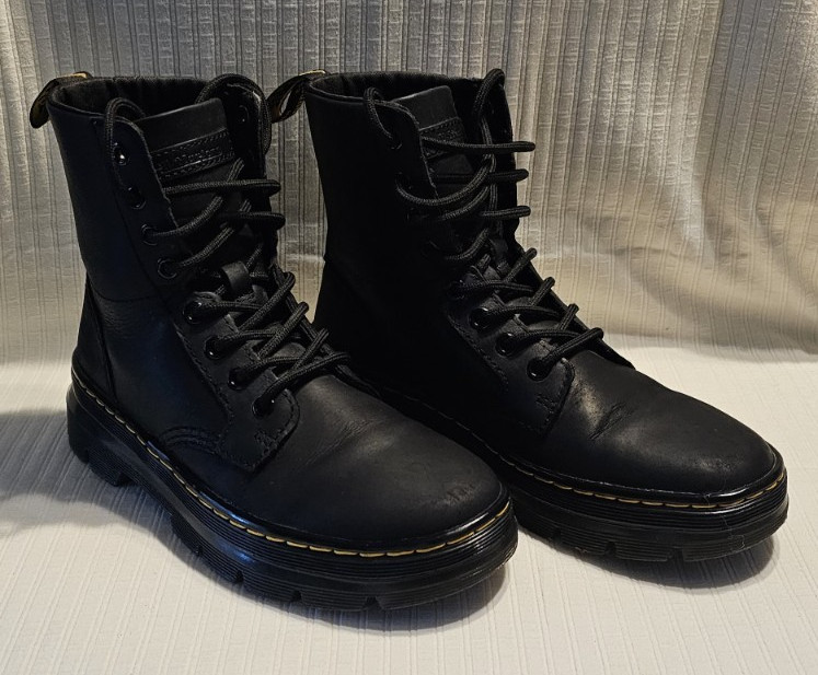 Dr Martens 1460 Smooth Black Leather Lace Up Boots Mens 5 Womens 6 thumbnail 2