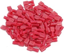100Pcs Fully Insulated Female Spade Connectors 22 16 Gauge Quick Disconnect