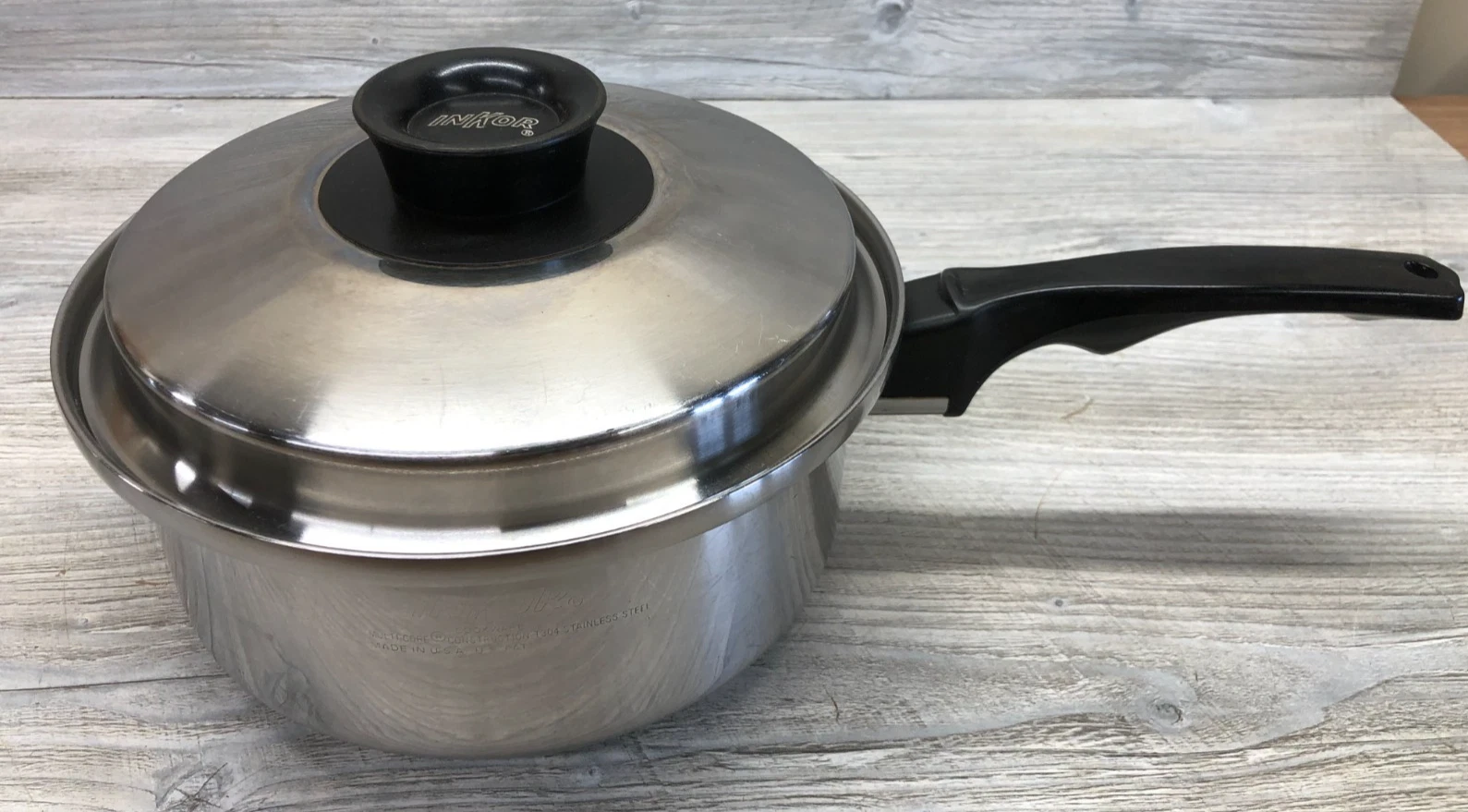 InKor Multi-Core T304 Stainless Steel Sauce Pan w/ Lid - 8 7/8" x 4 1/8"