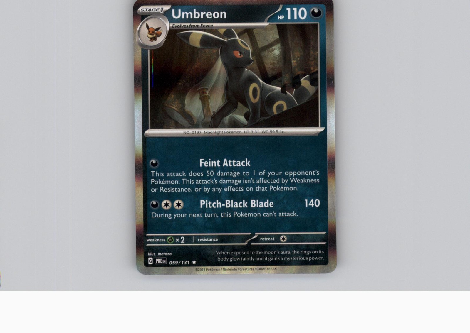 Pokémon TCG Pokémon Umbreon Rare Holo 59/131