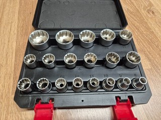 Meistercraft Gear Lock Set di chiavi a bussola 1/2" 8 32 mm DADI MULTIDENTI
