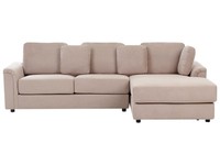 Ecksofa Stoff Beige/ Taupe Linksseitig FüR 4 Personen L-Form Kohlo