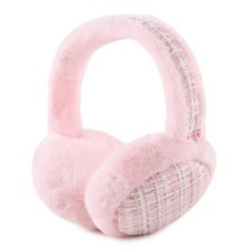 Winter Women Earmuffs Faux Fur Girls Ear muffs Warm Unisex Kids Ear Plaid Pink