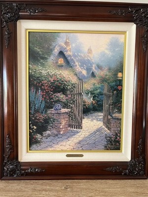 RARE THOMAS KINKADE: ''Hidden Cottage II'' G/P Canvas 153/400 - 20x16 w/ COA