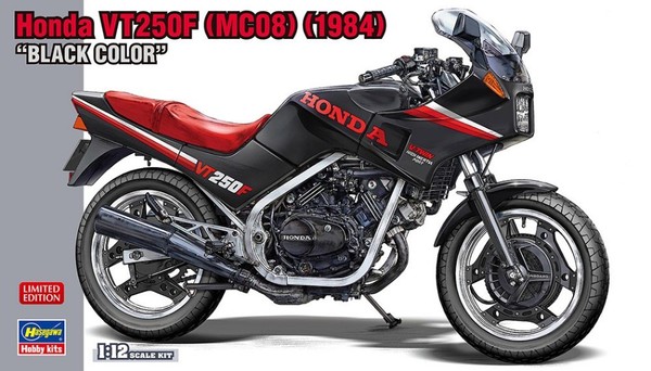 Hasegawa 1/12 Motorrad Kit Honda VT250F 1984 Schwarz Statisches Modell Diecast-image