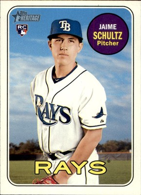 2018 Topps Heritage #558 Jaime Schultz RC Tampa Bay Rays