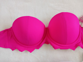 NWT Lot Of 2 Victoria Secret Super Push Up Bra Hot Pink and White  32  - 34 D DD