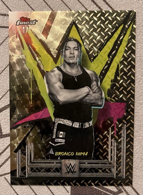 2025 WWE Topps Finest Bronco Nima SuperFractor 1/1