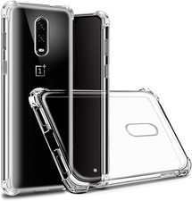 Hually Case for OnePlus 6T, OnePlus 7 case, Crystal Clear TPU Gel Silicone Bump