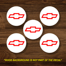 Chevrolet Chevy Bowtie Wheel Center Cap Overlay x5, Vinyl Decal Sticker