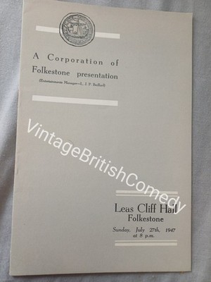 Harry Hemsley (Kinderimitator) - Leas Cliff Hall, Folkestone Programm 1947