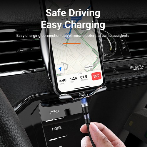 3 in 1 Magnetic Fast Charging USB Cable Charger 3A Phone Type-C Micro USB IOS - Picture 3 of 19