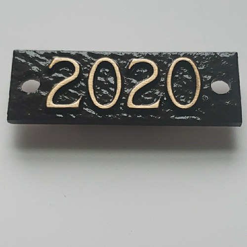 2020 Headstone Monument Date Plates Cast Bronze 1" x 3" Replacement