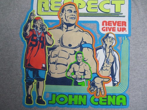 WWE John Cena Hustle Loyalty Respect Men's T-Shirt Size L WWF U Cant See Me - Picture 8 of 13