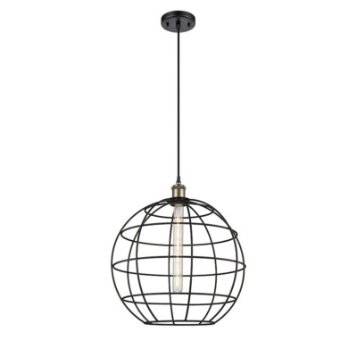 Innovations Ballston Lake Placid 16'' Cord Pendant, BKB/BK - 516-1P-BAB-CE-16-BK