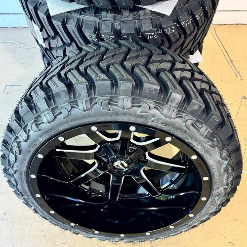4) 22x12 Fuel D610 Black Maverick Wheels 33" MT Tires 5x5 Jeep Wrangler JK JL - Picture 4 of 5