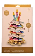 Birthday Party Balloon Stacker Decor Foil Cake Shape No Helium 30"W x 46"H