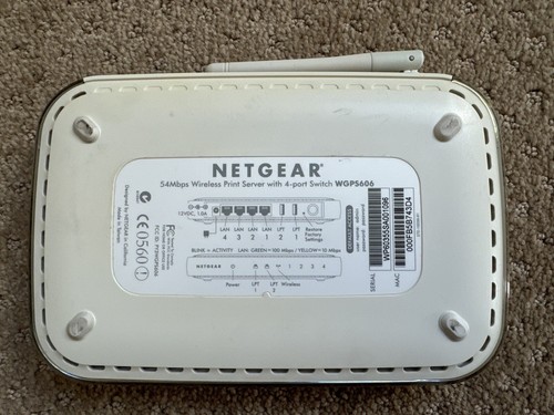 Netgear WGPS606 Wireless Print Server 4-Port Switch - Picture 4 of 6