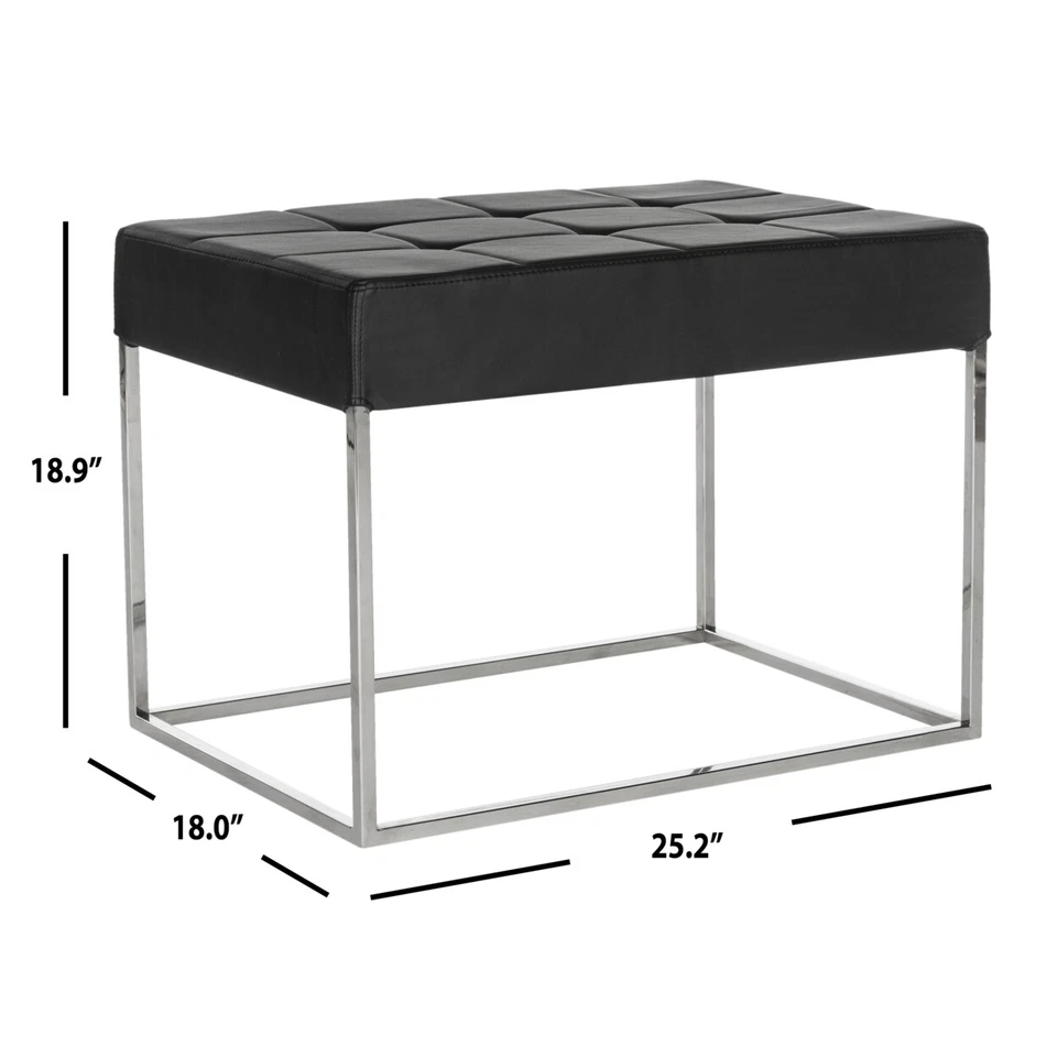 Османская оттоманка SAFAVIEH Roitfeld | черная | - Изображение 4 из 4