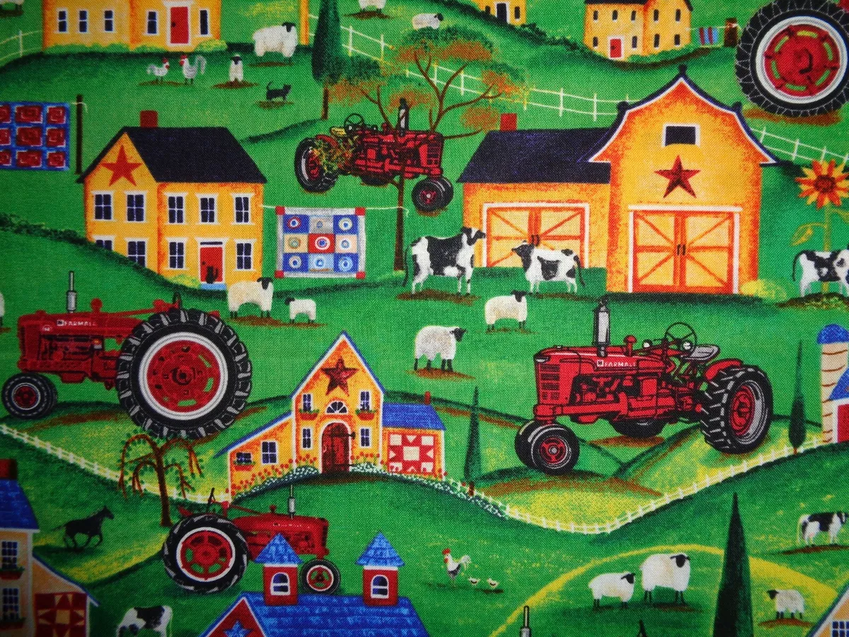 Handmade Cotton fitted crib sheet FArm Tractors Barns Animals eBay