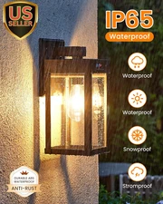 Solar Wall Lights Outdoor, 1 Pack Solar Porch Lights Outdoor with Motion Sens...