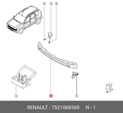 Original OE MBR - Front Cross Otr 752106836R für Renault 75210-6836R