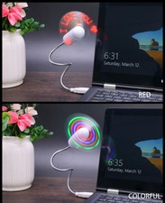 LED LIGHT-UP Glow USB POWER COOLING FAN for NOTEBOOK Laptop PC Flexible Travel