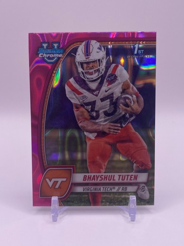2024 Bowman U Chrome Bhayshul Tuten 1st Pink Lava Refractor #21 Virginia Tech