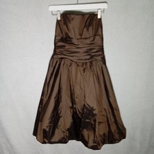 Davids Bridal Womens Dress Size 10 Formal Strapless Brown