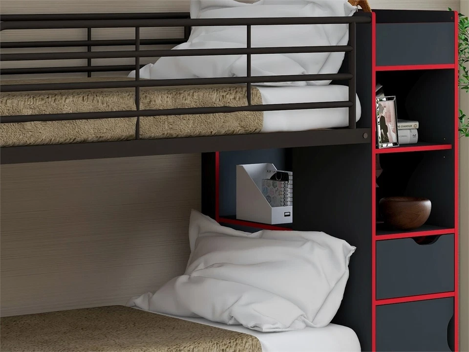 Anthracite & Red Childrens Storage Bunk Bed - Brand New Bunkbeds - Image 2 of 4