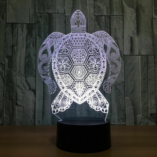 3D Sea Turtles 7-Color Charging LED Illusion Night Light Touch Switch Kid Gift E - Picture 10 of 17