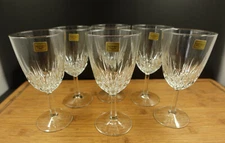 6 Diamant by Cristal D'Arques-Durand Glass Water Goblets 6 3/4''