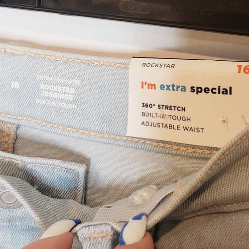 Old Navy Extra High-Waisted Rockstar 360° Stretch Jeggings Girls 16 Light Wash - Picture 8 of 8