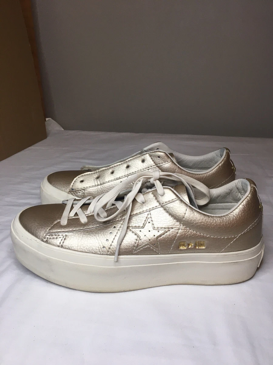 Ladies Converse Star Platform OX Gold size 7.5 | eBay