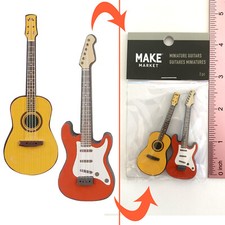 MINIATURE MINI ACOUSTIC ELECTRIC GUITARS FENDER STRATOCASTER GUITAR  DOLLHOUSE