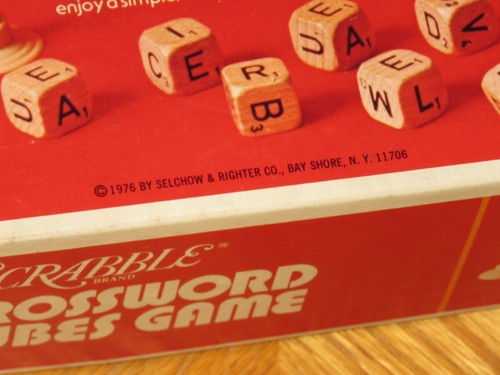 Scrabble Crossword Cubes Game - Vintage 1976 Selchow Righter - Wood Letter Dice - Picture 5 of 7