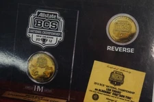 Rare 2012 BCS Alabama LSU Football championship Coin Display Case Gold Flashed